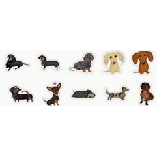 Cartoon Daschund Stickers 10's - Sold Assorted